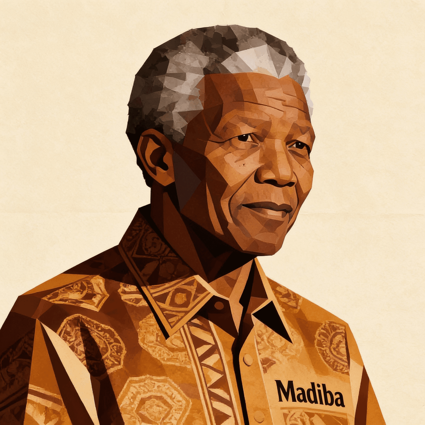 Portrait de Nelson Mandela — illustration KUSIFU