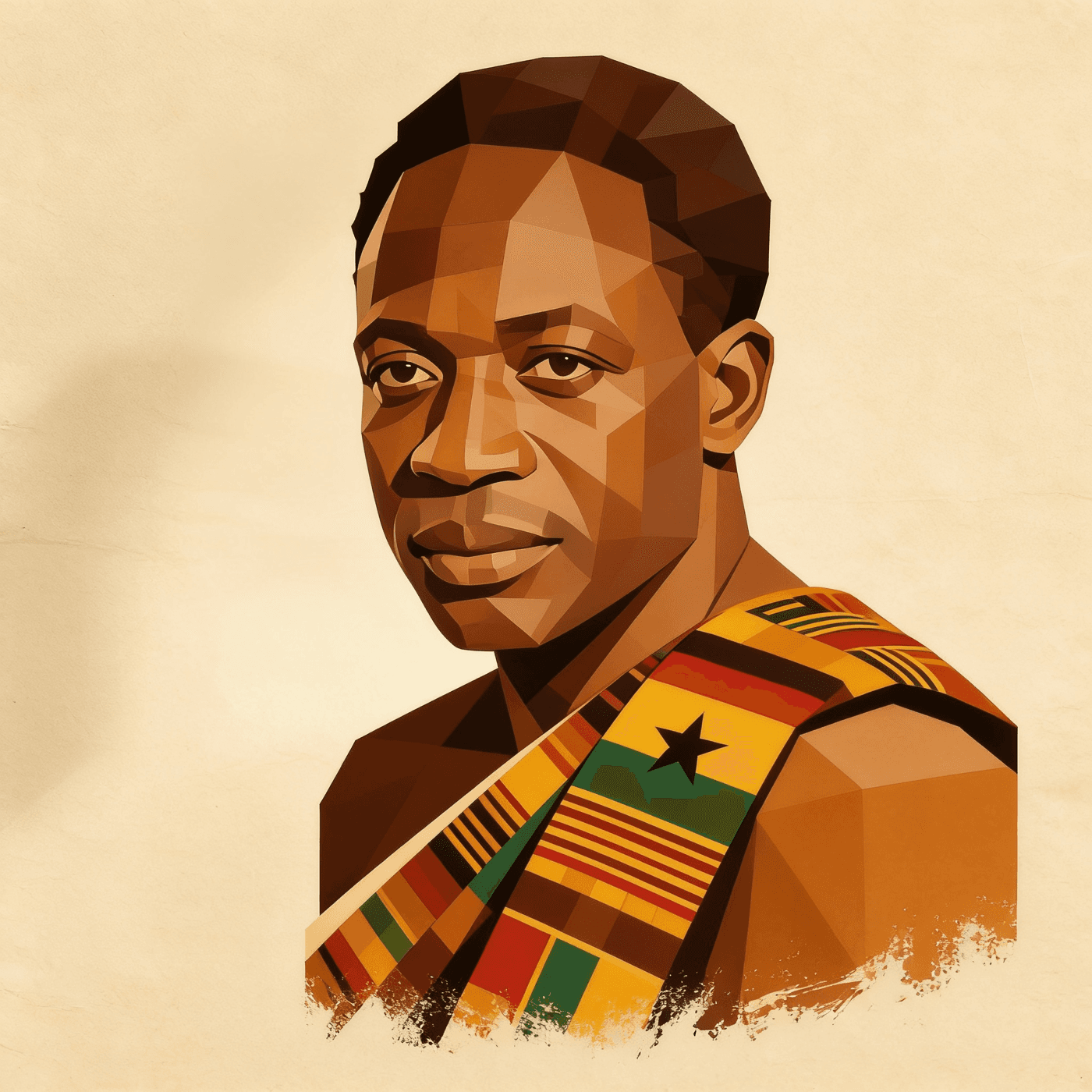 Portrait de Kwame Nkrumah — illustration KUSIFU